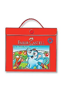 Faber Castell Altıgen Pastel Boya 24 Renk Plastik Çantalı - Faber Castell