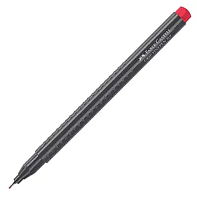 Faber Castell Grip Finepen 0.4 Keçeli Kalem Koyu Kırmızı - Faber Castell