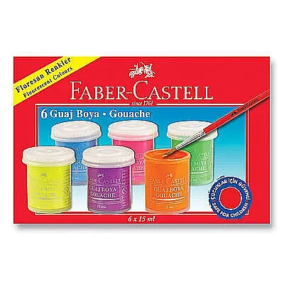 Faber Castell Guaj Boya Floresan 6 Lı - Faber Castell
