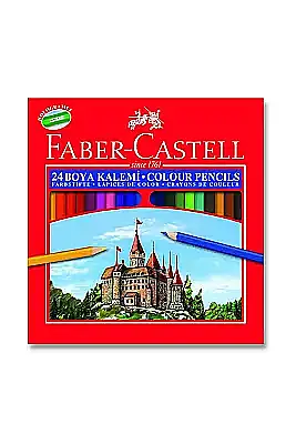 Faber Castell Karton Kutu Kuru Boya Kalemi 24 Renk Tam Boy - 1