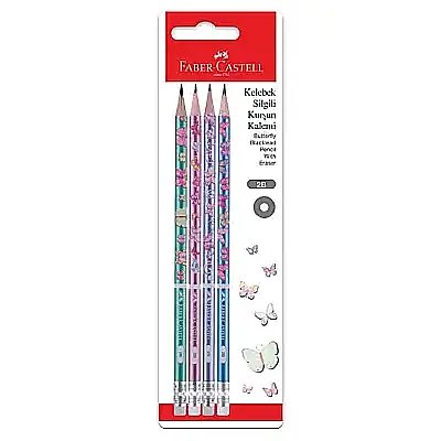 Faber Castell Kurşun Kalem Kelebek Silgili 2B - 1