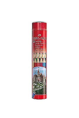 Faber Castell Metal Tüp Kuru Boya Kalemi 12 Renk Tam Boy - Faber Castell