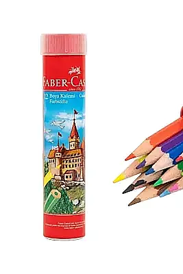 Faber Castell Metal Tüp Kuru Boya Kalemi 12 Renk Tam Boy - 2