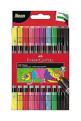 Faber Castell Neon Yıkanabilir Keçeli Kalem 10 Lu Çift Taraf Uçlu - 2