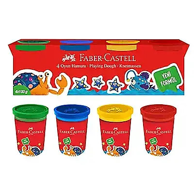Faber Castell Oyun Hamuru Klasik Renkler 4 x 100 gr - 1