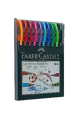 Faber Castell Tükenmez Kalem 10 Lü Set 0.7mm İğne Uç 1425 - Faber Castell