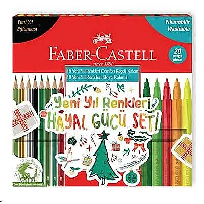 Faber Keçeli Kalem 10 + 10 Kuru Boya - 1