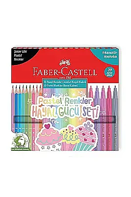 Faber Keçeli Kalem 10 + 10 Kuru Boya Pastel - Faber Castell