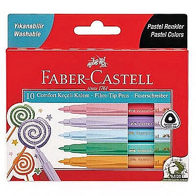 Faber Keçeli Kalem Comfort 10 Renk Pastel - Faber Castell