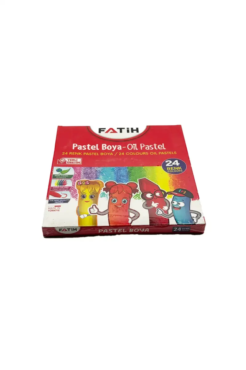Fatih Altıgen Pastel Boya 24 Renk Karton Kutu - 1
