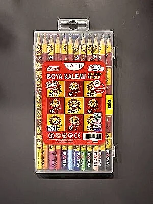 Fatih Aslan Kral Plastik Kutu Kuru Boya Kalemi 12 Renk Tam Boy - Fatih