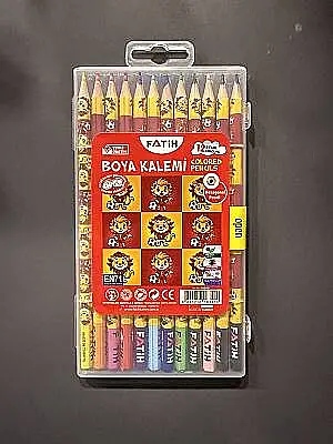 Fatih Aslan Kral Plastik Kutu Kuru Boya Kalemi 12 Renk Tam Boy - 1