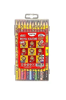 Fatih Aslan Kral Plastik Kutu Kuru Boya Kalemi 12 Renk Tam Boy - 2
