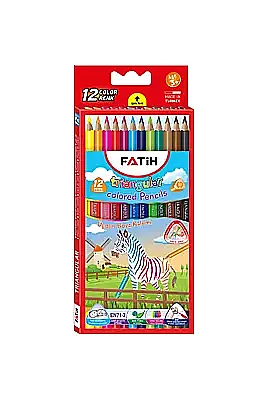 Fatih Karton Kutu Jumbo Kuru Boya Kalemi 12 Renk Tam Boy - Fatih