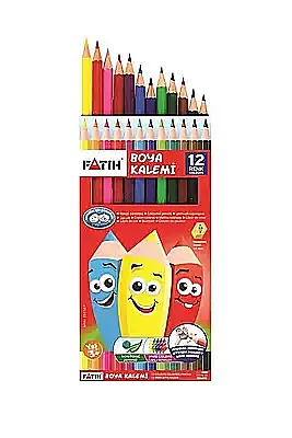Fatih Karton Kutu Kuru Boya Kalemi 12 Renk Tam Boy - 2