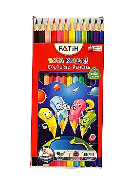 Fatih Karton Kutu Kuru Boya Kalemi 12 Renk Tam Boy - 3