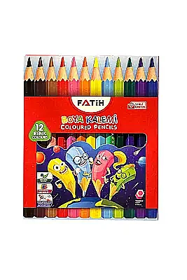 Fatih Karton Kutu Kuru Boya Kalemi 12 Renk Yarım Boy - 2