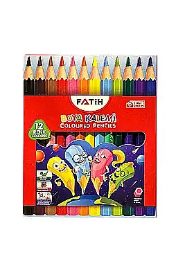 Fatih Karton Kutu Kuru Boya Kalemi 12 Renk Yarım Boy - 2