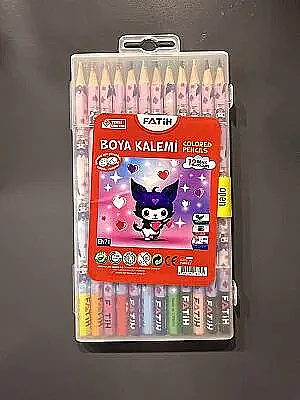 Fatih Kuromi Plastik Kutu Kuru Boya Kalemi 12 Renk Tam Boy - Fatih