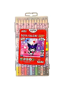 Fatih Kuromi Plastik Kutu Kuru Boya Kalemi 12 Renk Tam Boy - 2