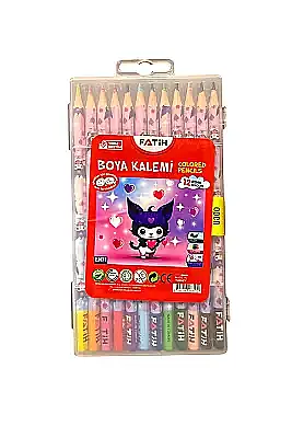 Fatih Kuromi Plastik Kutu Kuru Boya Kalemi 12 Renk Tam Boy - 2