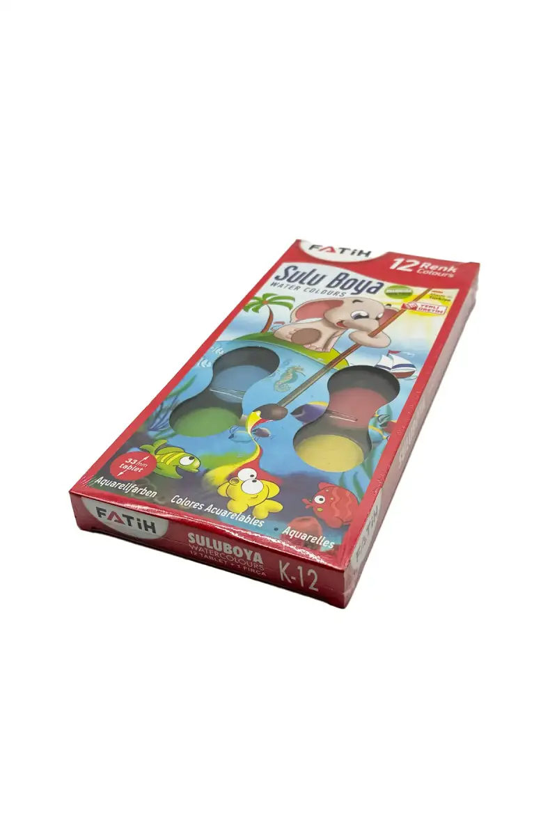 Fatih Sulu Boya 12 Renk Büyük Boy K-12 - 1
