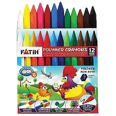Fatih Üçgen Mum Boya 12 Renk - Fatih