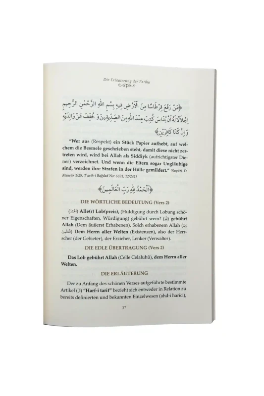 Fatiha Tefsiri Almanca - Ciltli - 2