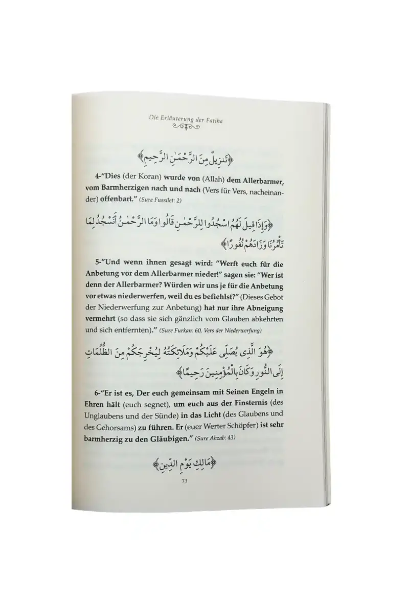 Fatiha Tefsiri Almanca - Ciltli - 3