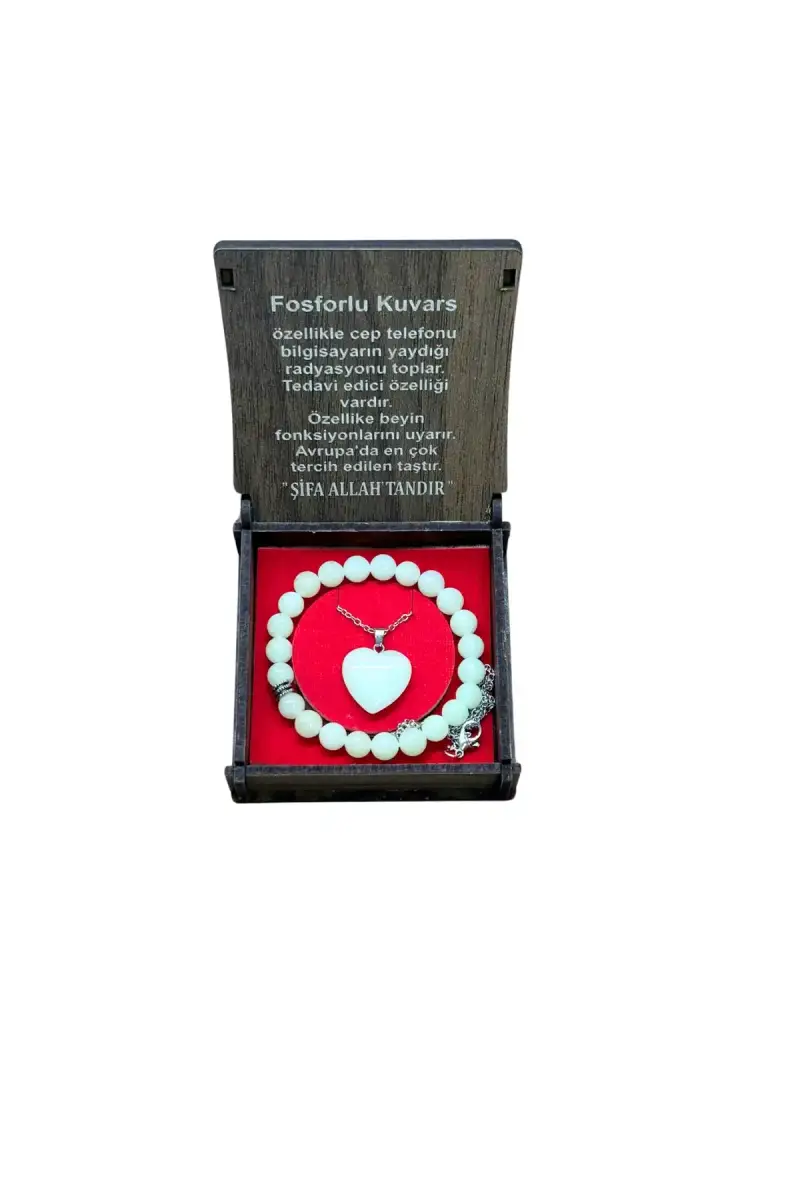 Fosforlu Kuvars Taşı Kolye & Bileklik Set - 1