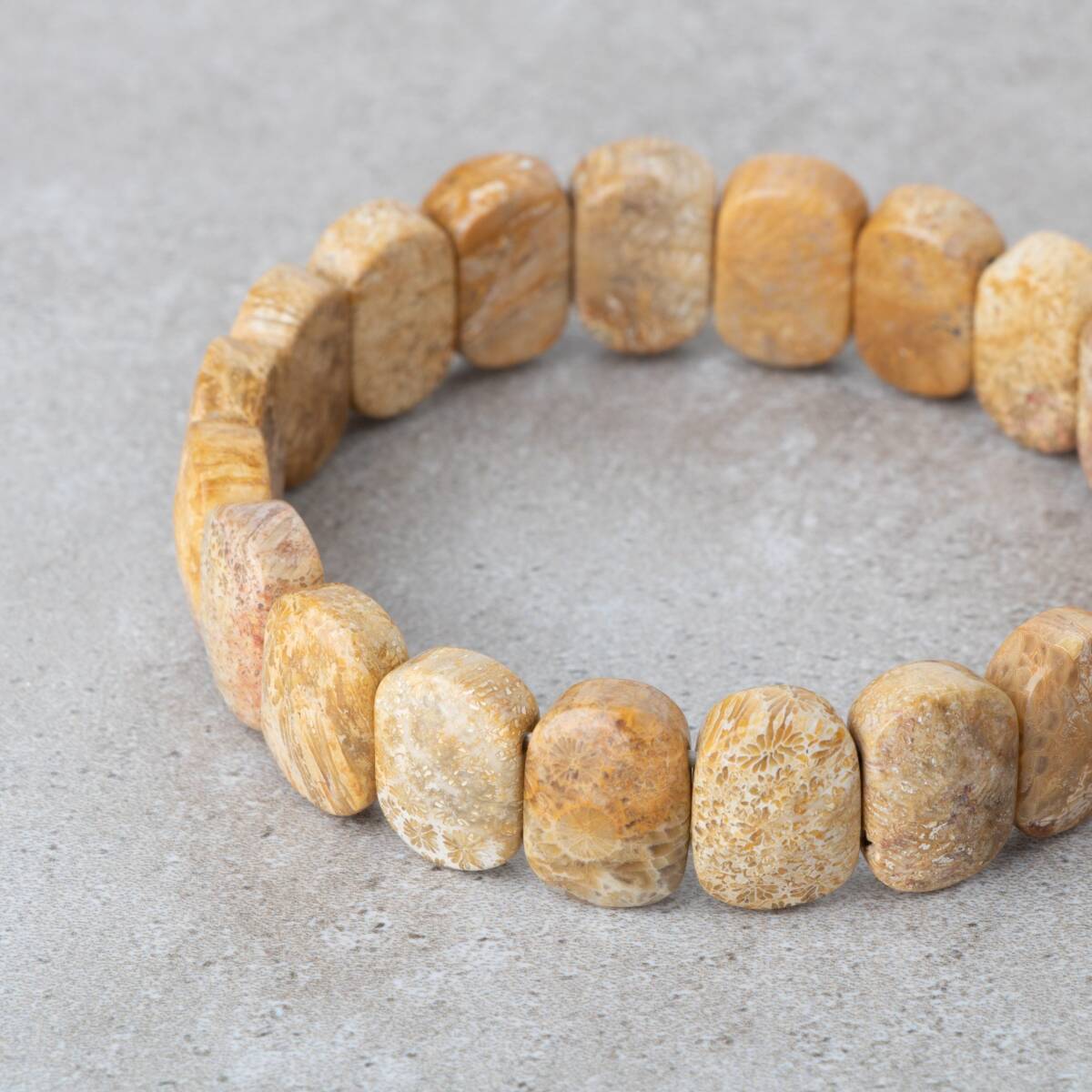 Fosil Mercan Doğal Taş Geniş Kesim Bileklik - 3