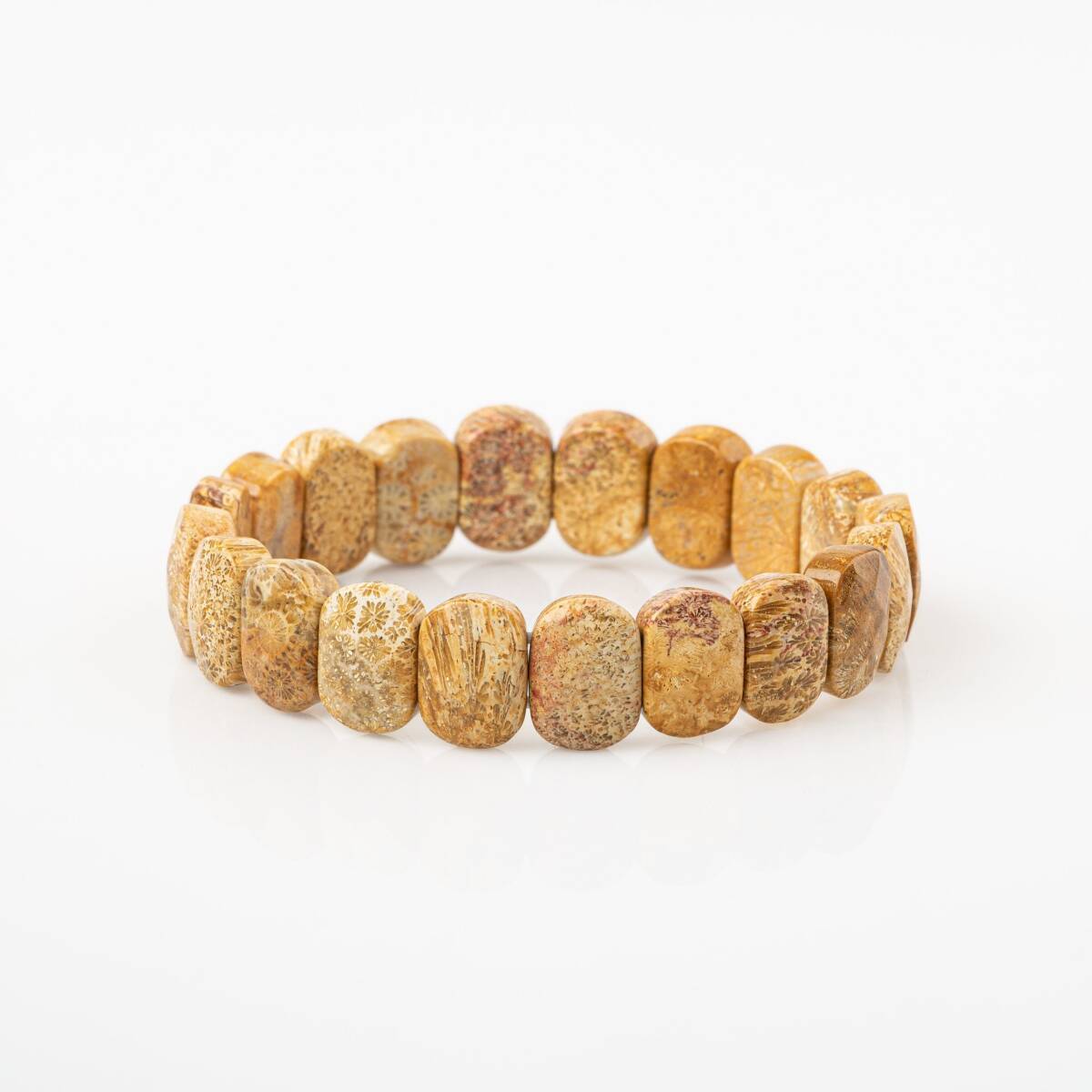 Fosil Mercan Doğal Taş Geniş Kesim Bileklik - 5