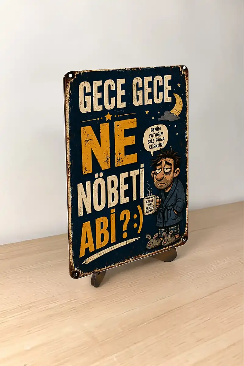 Gece Gece Ne Nöbeti Abi MiniDekor Magnet Ayaklı 9×13,5 cm - 3