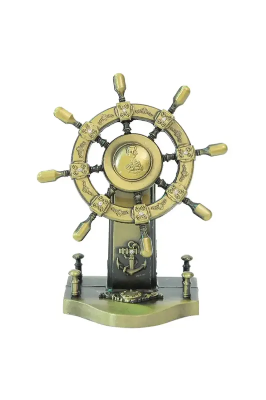 Giftzen Masaüstü Gemi Dümeni Metal Süs - Giftzen