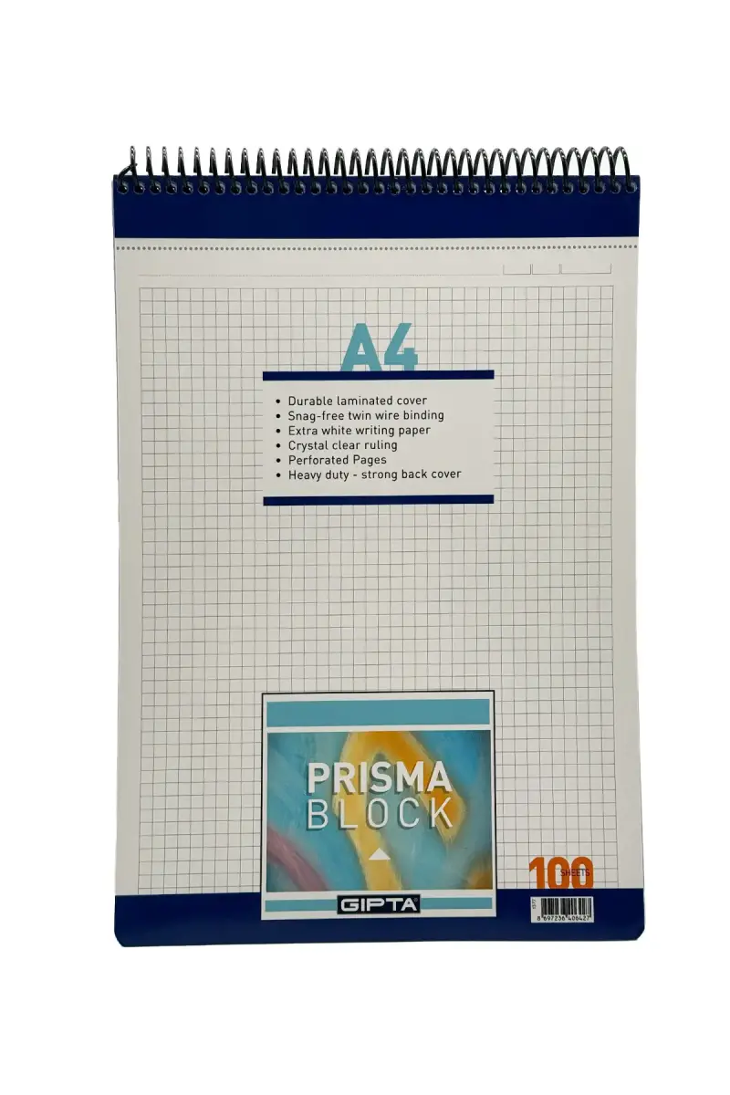 Gıpta Bloknot Prisma Kareli Defter 100 Yp A4 Karton Kapak Spiralli - 1