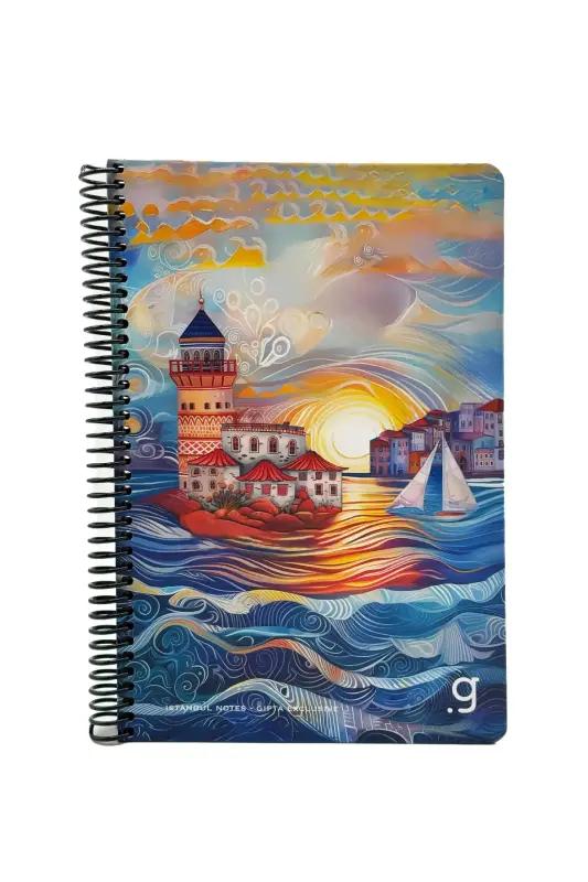 Gıpta İstanbul Çizgili Defter 80 Yp 17x24 Sert Kapak Spiralli - Gıpta