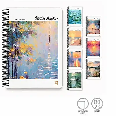 Gıpta Monet Çizgili Defter 100 Yp 17x24 Sert Kapak Spiralli - 2