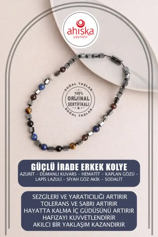 Güçlü İrade Doğal Taş Erkek Kolye - 1