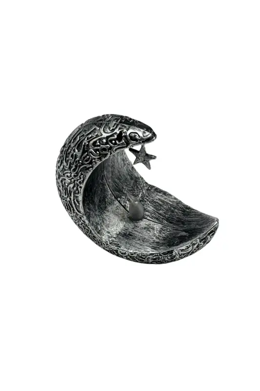 Gümüş Rengi Ay Yıldız Figürlü Pilli Işıklı Masaüstü Dekoratif Süs - 2