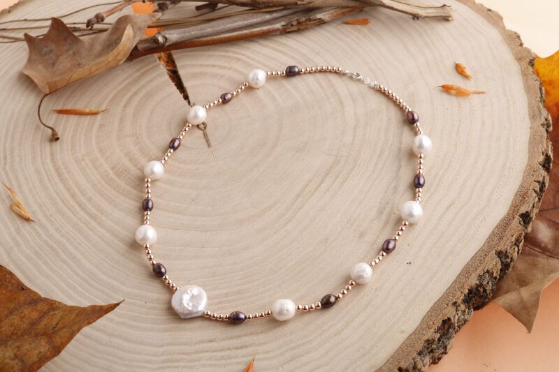 Gün Işığı, Hematit Aksesuar İnci Kolye - Doğal Taş