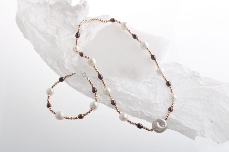 Gün Işığı, Hematit Aksesuar İnci Takı Seti - 2