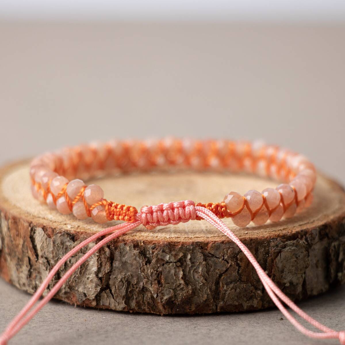 Güneş Taşı 3-4mm Çift Sıra Doğal Taş Bileklik - 3