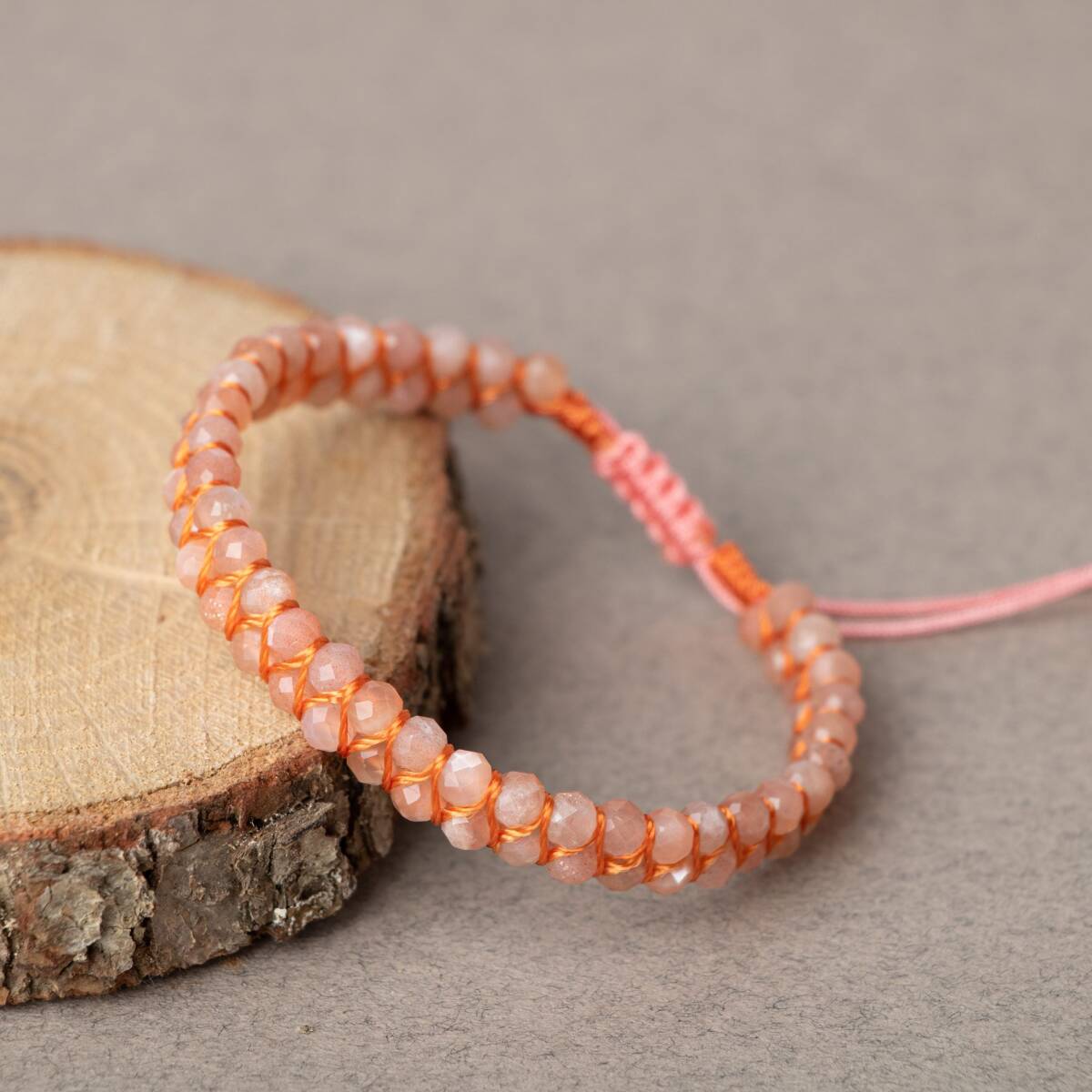 Güneş Taşı 3-4mm Çift Sıra Doğal Taş Bileklik - 4
