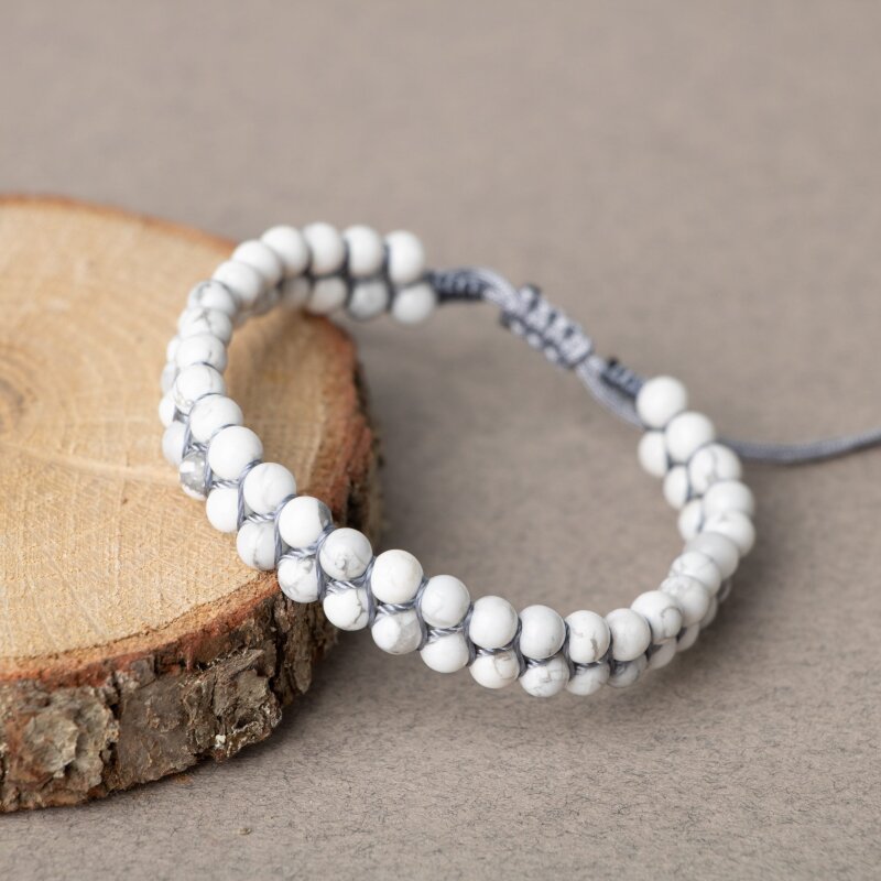 Havlit 4mm Çift Sıra Doğal Taş Bileklik - 4