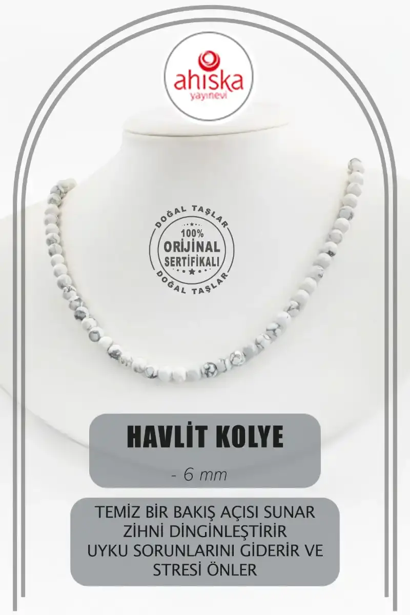 Havlit 6 mm Dizi Doğal Taş Kolye