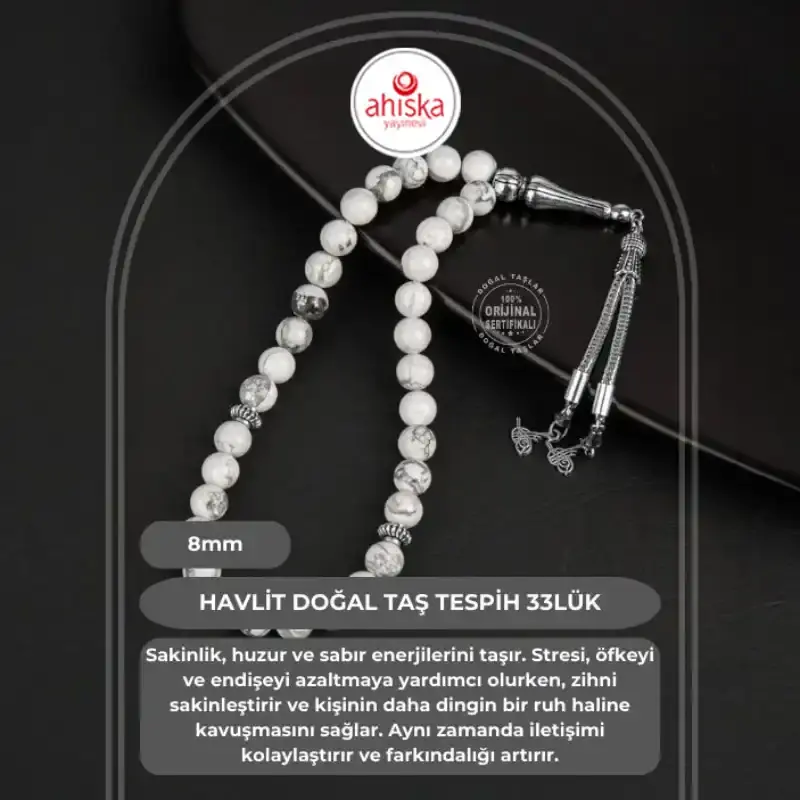 Havlit Doğal Taş Tesbih 33lük - 8mm