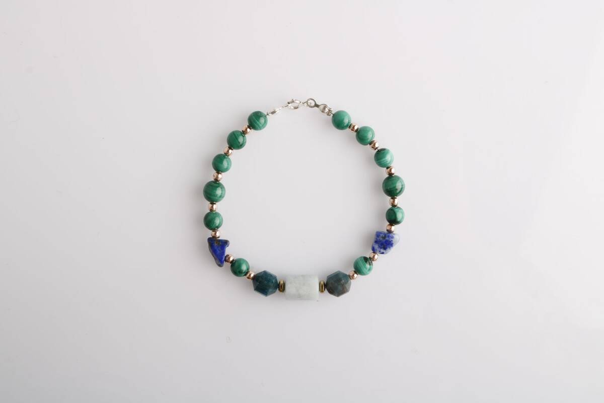 Hazel, Malahit-Lapis-Apatit-Akuamarin Doğal Taş Bileklik - 5