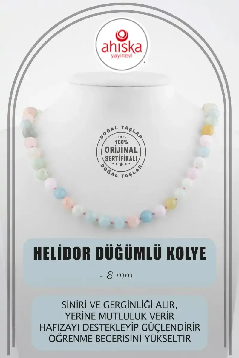 Helidor 8 mm Düğümlü Doğal Taş Kolye
