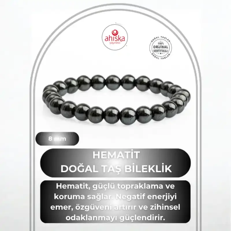 Hematit 8mm Doğal Taş Bileklik