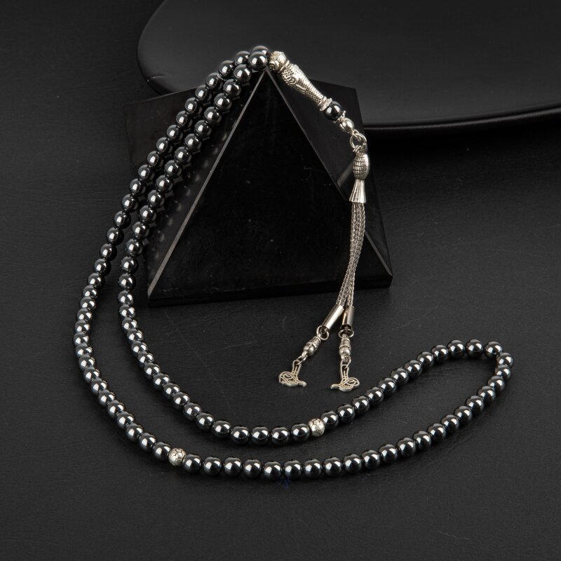 Hematit Doğal Taş Tesbih 99luk - 6mm - 3